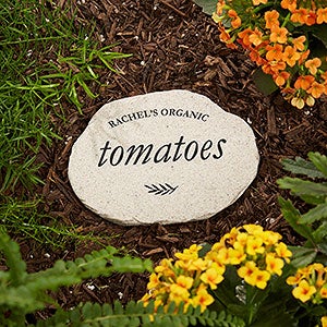 Vegetable Garden Plant Markers Personalized Round Garden Stone - 4.25