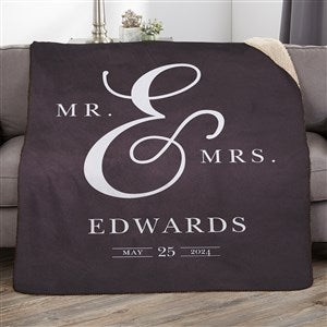 Moody Chic Personalized Wedding 50x60 Sherpa Blanket - 26507-S