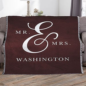 Moody Chic Personalized Wedding 56x60 Woven Throw - 26507-A