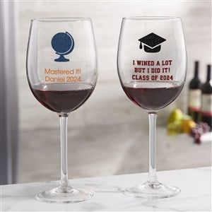 Choose Your Icon Personalized Graduation Red Wine Glass - 26568-R