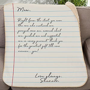 Letter To Mom Personalized 30x40 Sherpa Blanket - 26699-SS