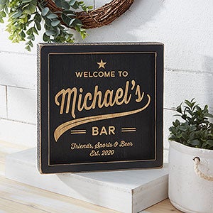 Brewing Co. Personalized Distressed Black Wood Wall Art - 8x8 - 26770-8x8