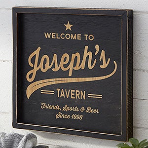 Brewing Co. Personalized Distressed Black Wood Wall Art - 12x12 - 26770-12x12