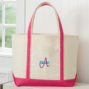 Playful Name Embroidered Weekender Tote - Pink - 27005-P
