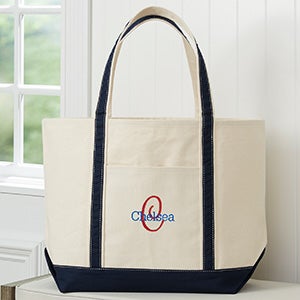Playful Name Embroidered Weekender Tote - Navy - 27005-B