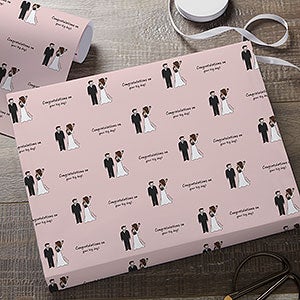 Wedding Couple philoSophie's® Personalized Wedding Wrapping 6ft Paper Roll - 27160