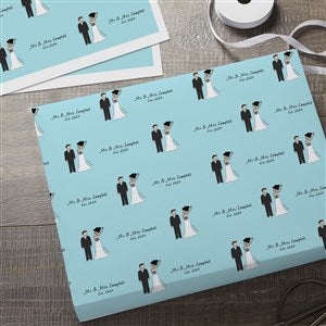 Wedding Couple philoSophie's® Personalized Wrapping Paper Sheets - Set of 3 - 27160-S