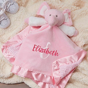 Playful Name Personalized Elephant Baby Blankie - Pink - 27188-P