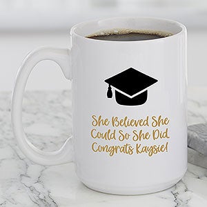 Choose Your Icon Personalized Graduation Coffee Mug 15 oz.- White - 27306-L