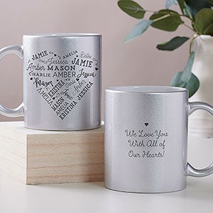 Close to Her Heart Personalized 11 oz Silver Glitter Coffee Mug - 27355-S