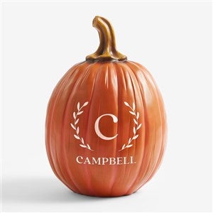 Laurel Initial Personalized Monogram Pumpkins- Large Orange - 27461-L