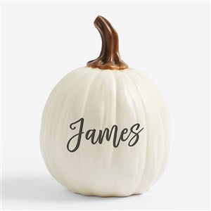 Fall Seasonally Script Personalized Pumpkins - Small Cream - 27462-SC