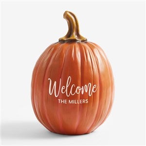 Fall Seasonally Script Personalized Pumpkins- Large Orange - 27462-L