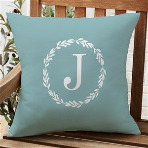 Laurel Monogram Personalized Outdoor Throw Pillow- 20”x20” - 27483-L