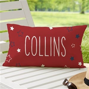 Stars & Stripes Personalized Lumbar Outdoor Throw Pillow- 12” x 22” - 27500-LB