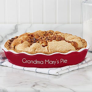 Personalized Classic Ceramic Pie Dish - Red - 27762R-C