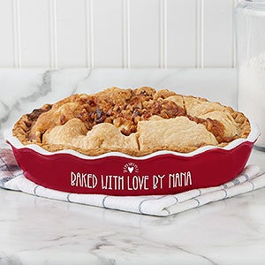 Made with Love Personalized Ceramic Pie Dish- Red - 27763R-C