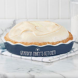 Made with Love Personalized Ceramic Pie Dish- Navy - 27763N-C