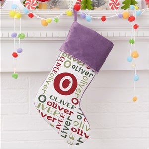 Youthful Name Personalized Purple Christmas Stockings - 27864-P