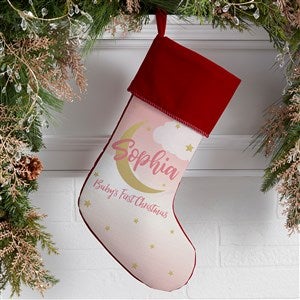 Beyond The Moon Personalized Burgundy Baby's First Christmas Stocking - 27874-B