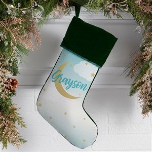 Beyond The Moon Personalized Green Baby's First Christmas Stocking - 27874-G