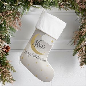 Beyond The Moon Personalized Ivory Baby's First Christmas Stocking - 27874-I