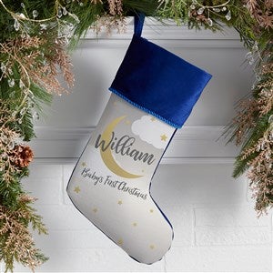 Beyond The Moon Personalized Blue Baby's First Christmas Stocking - 27874-BL