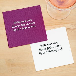 Write Your Own Personalized Elegance Cocktail Napkin - 27972D