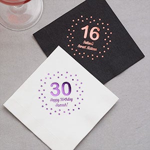 Birthday Confetti Personalized Cocktail Napkin - 27980D
