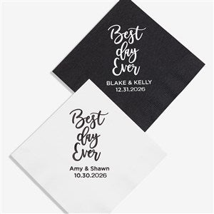 Best Day Ever Personalized Elegance Cocktail Napkin - 27982D