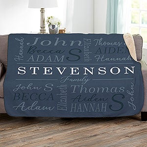 Family Is Everything Personalized 60x80 Sherpa Blanket - 28026-SL