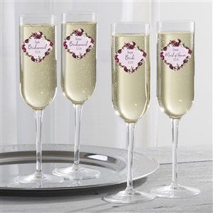 Floral Wedding Wine Personalized Luigi Bormioli® Wedding Party Champagne Flute - 28074