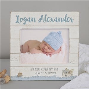 Precious Moments® Noah's Ark Personalized Baby Boy Shiplap Frame- 5x7 Horizontal - 28557-5x7H