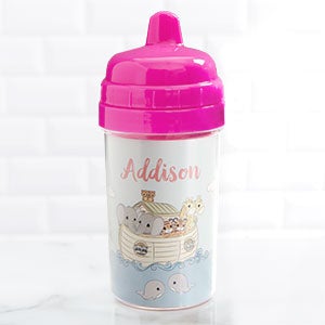 Precious Moments® Noah's Ark Personalized 10 oz. Sippy Cup- Pink - 28572-P