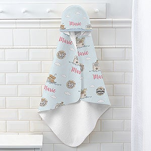 Precious Moments® Noah's Ark Personalized Baby Girl Hooded Beach & Pool Towel - 28573
