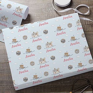 Precious Moments® Noah's Ark Personalized Wrapping Paper Roll - 6ft Roll - 28639