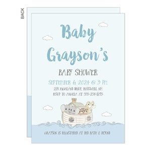 Precious Moments® Noah's Ark Personalized Baby Shower Invitation - 28642