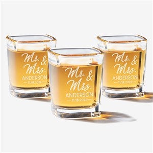 Stamped Elegance Wedding Favor Personalized Shot Glass - 28705
