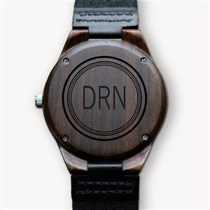 Circle Monogram Engraved Sandalwood Watch - 28737D