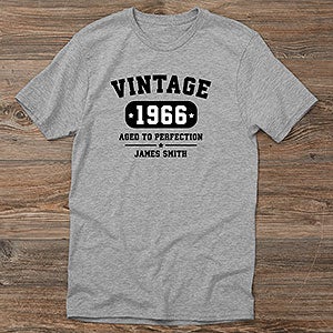 Vintage Birthday Personalized Hanes® Adult T-Shirt - 28914-AT
