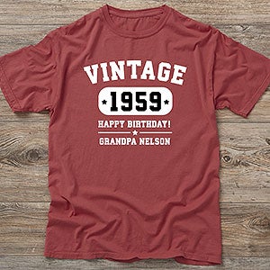 Vintage Birthday Personalized Hanes® ComfortWash™ Adult T-Shirt - 28914-CWT