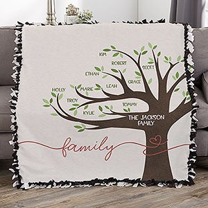 Our Family Tree Personalized 50x60 Tie Blanket - 28986-T