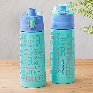 Name & Initial Personalized 13 oz Reduce Frostee Water Bottle - Aqua - 29239-A
