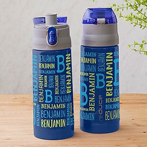 Name & Initial Personalized 13 oz Reduce Frostee Water Bottle - Blue - 29239-B