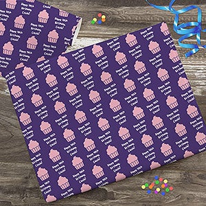 Icon Step  Repeat Personalized Birthday Wrapping Paper Roll - 29669