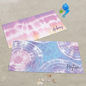Pastel Tie Dye Personalized 30x60 Beach Towel - 30140