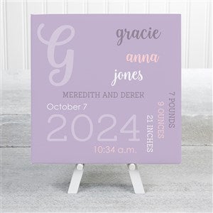 Modern All About Baby Girl Personalized Baby Canvas Prints - 8