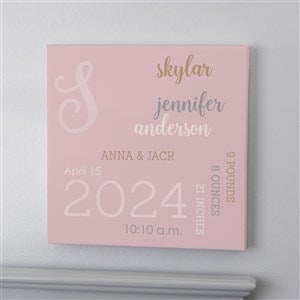 Modern All About Baby Girl Personalized Baby Canvas Prints - 12