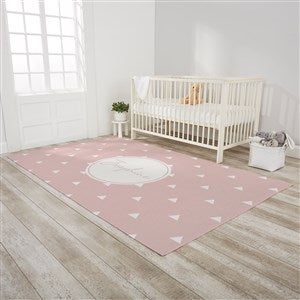 Simple and Sweet Personalized Baby Girl Nursery Area Rug - 5’ x 8’ - 30383-O