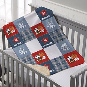 All-Star Sports Baby Personalized 30x40 Sherpa  Blanket - 30425-SS